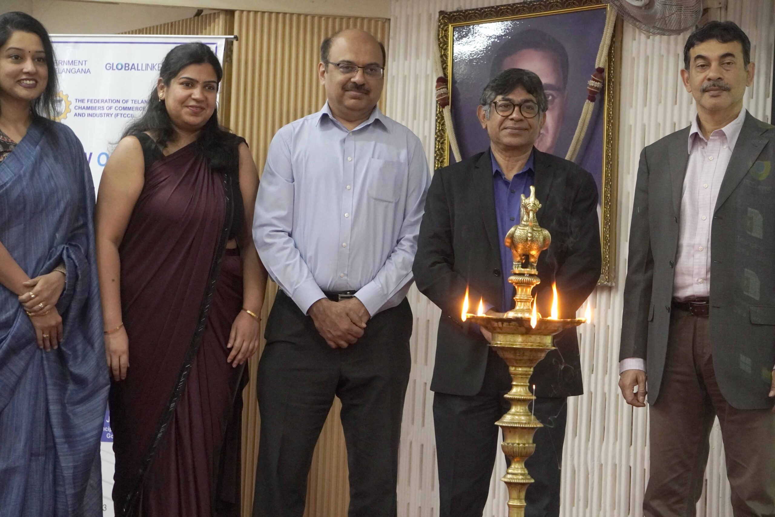 Khyati, Shireesh, Koshy and Jayesh Ranjan at the opening of the seminar on INDC