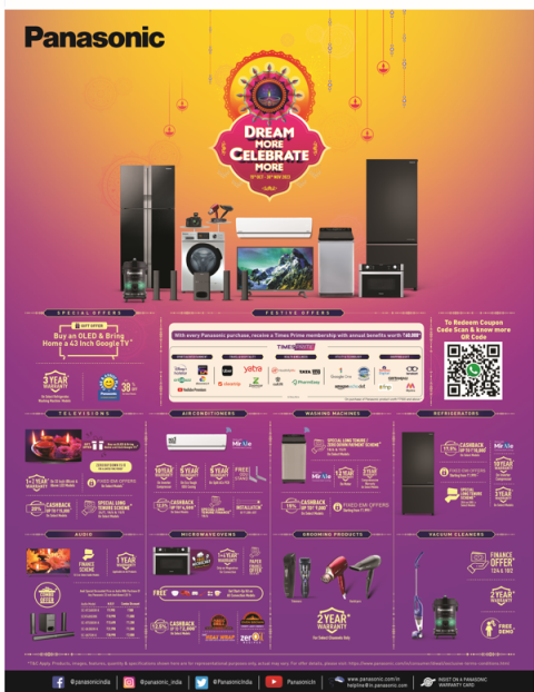 Panasonic unveils exclusive deals and discounts this festive season; urges consumers to Dream More, Celebrate More