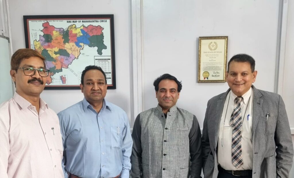 Shri. Challa Apparao , ADPS, Mails _ Dr. Sudhir Jakhere , APMG,BD_ Nitin Varkey,VP - Strategic Projects,Organization Excellence & Innovations - Blue Dart with Amitabh Singh, Postmaster General, Mails & B